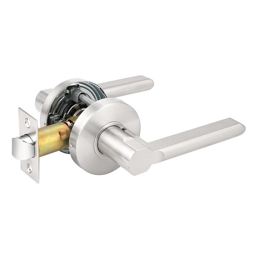 Aoibox  Slim Handed Brushed Nickel Passage Door Lever with Keyless Reversible Design for Hallways and Closets