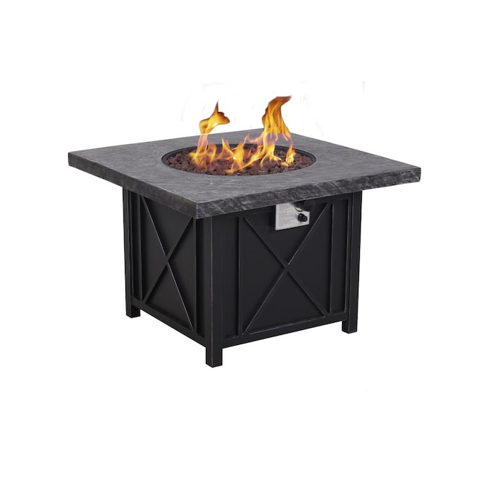 Foremost Foremost Afterglow 34 5 In W 50000 Btu Grey Composite Propane Gas Fire Pit In The Gas Fire Pits Department At Lowes Com
