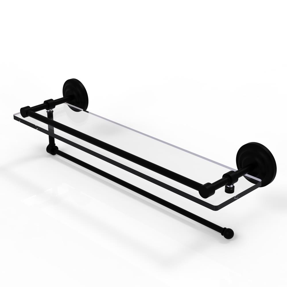 Allied Brass PQN-1PT/22-GAL-BKM Prestige Que New Matte Black Wall mount Bathroom Shelf ( 22-in x 5-in x 5-in )