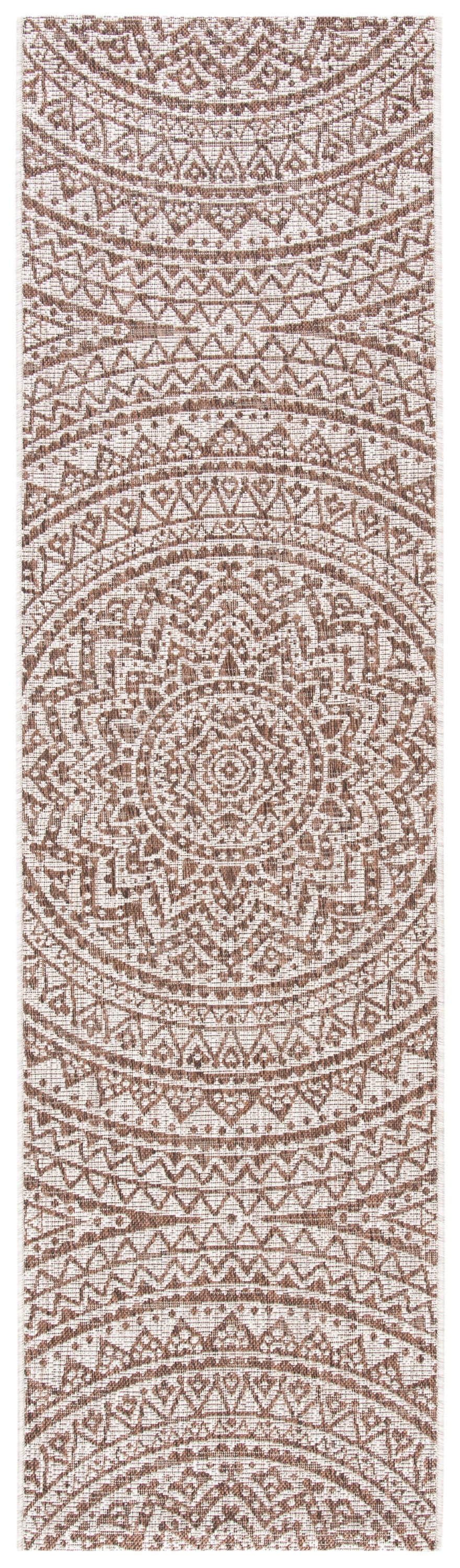 Safavieh CY8734-36312-28 Courtyard Bora 2 x 8 (ft) Loomed Polypropylene Light Beige/Light Brown Rectangular Indoor/Outdoor Trellis Coastal Runner rug