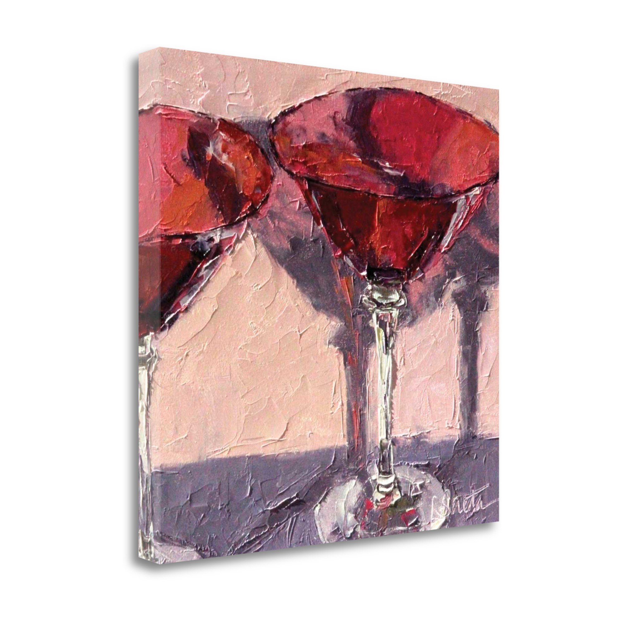 Tangletown Fine Art SBLT1306-2020C Cranberry Glass Leslie Seata 20-in H x 20-in W Kitchen Print on Canvas