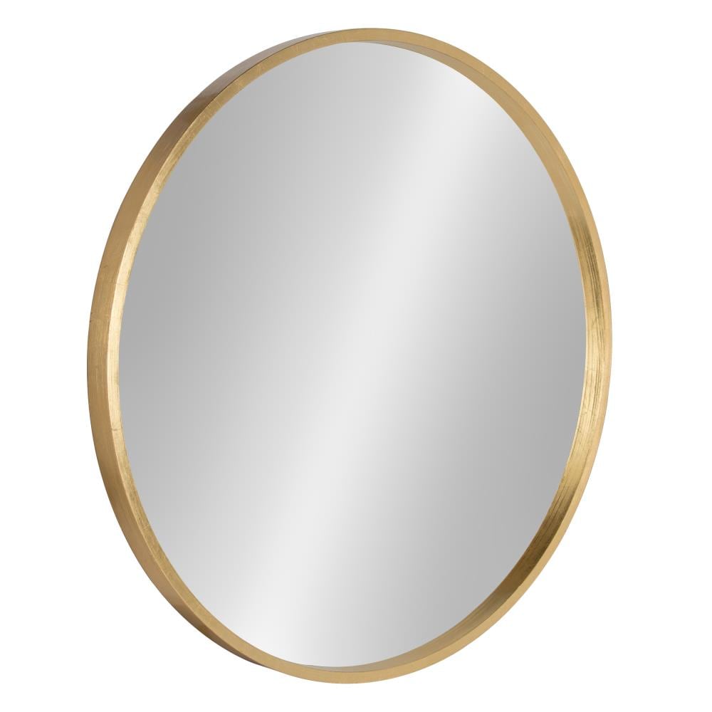 Kate and Laurel Travis 25.6-in W x 25.6-in H Round Gold Framed Wall Mirror  in the Mirrors department at