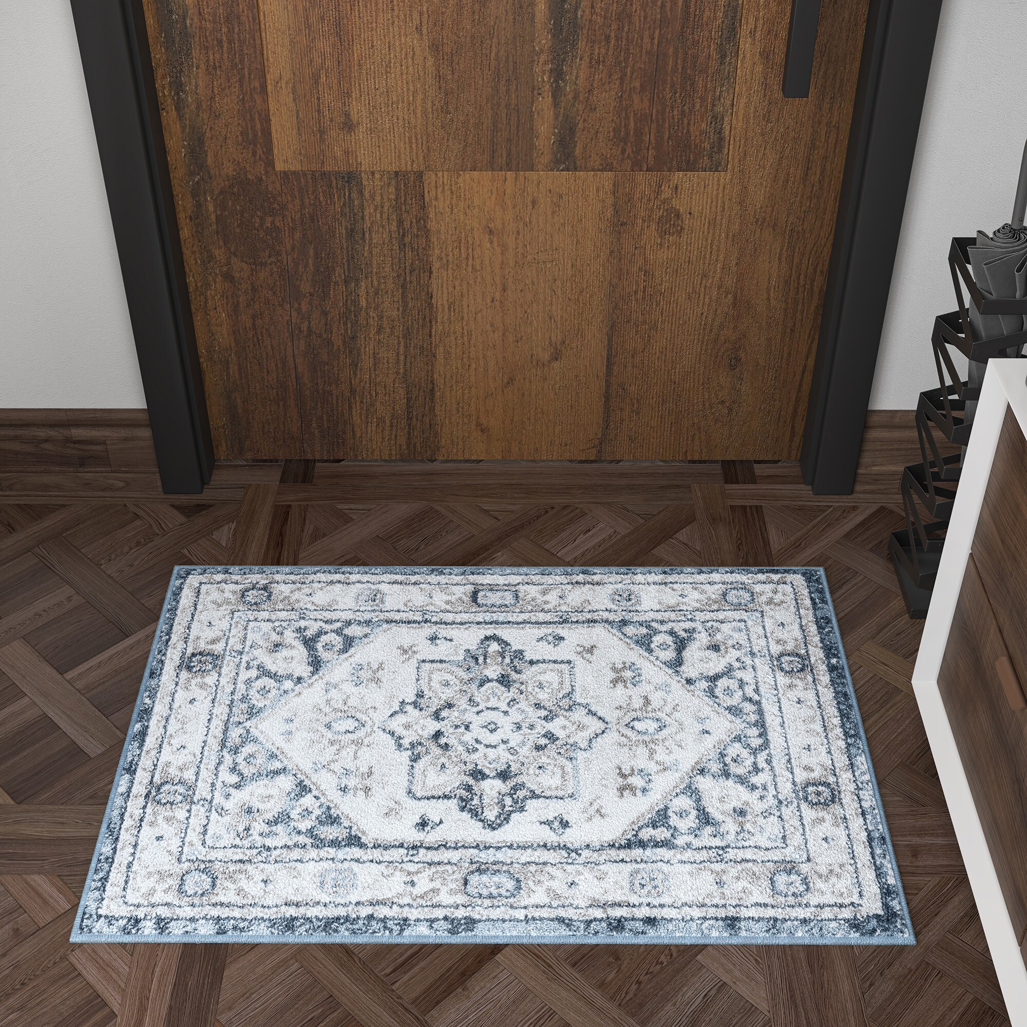 Tayse NEX2202 2X3 Nexus 2 x 3 (ft) Loomed Polypropylene White Rectangular Indoor Throw rug