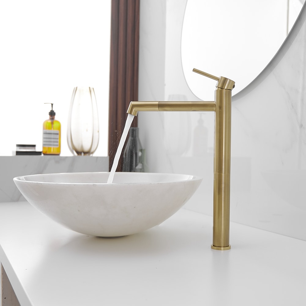 Bwe Brushed Gold Single Hole 1 Handle Bathroom Sink Faucet In The Bathroom Sink Faucets 4385