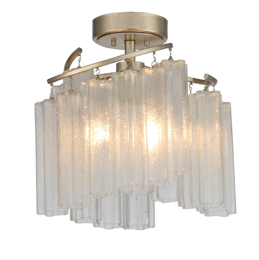 Maxim Lighting 39570WFLGS Victoria 3-Light Golden Silver Semi-Flush mount light