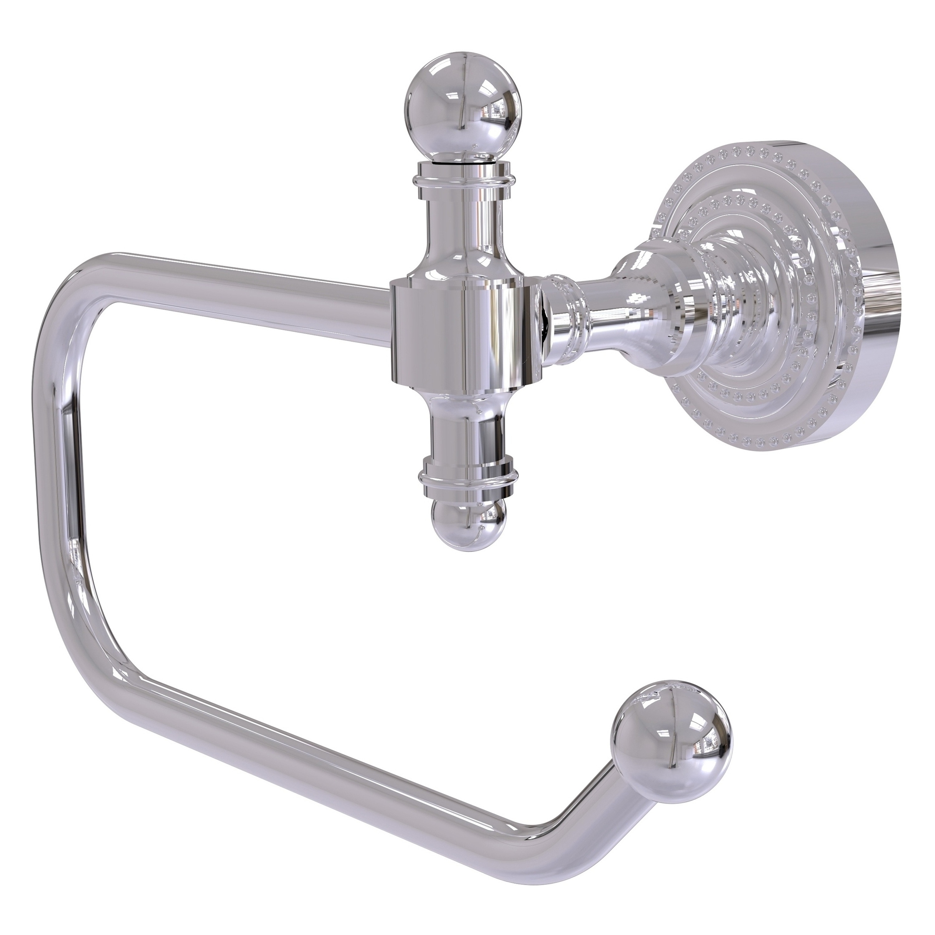 Allied Brass RD-24E-PC Retro Dot Polished Chrome Wall mount Single post Toilet Paper Holder 1 -Rolls with Storage
