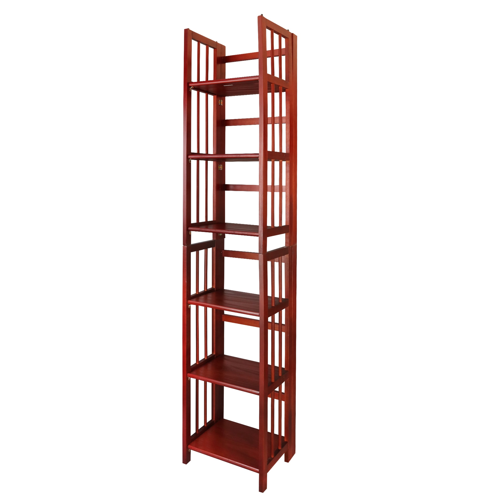 Casual Home Mahogany Solid Wood 14" Foldable 3-Shelf Bookcase