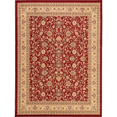 Unique Loom Washington Sialk Hill 10 x 13 Burgundy Indoor Floral/Botanical Oriental Area Rug Unique Loom Washington Sialk Hill 10 x 13 Burgundy Indoor Floral/Botanical Oriental Area Rug