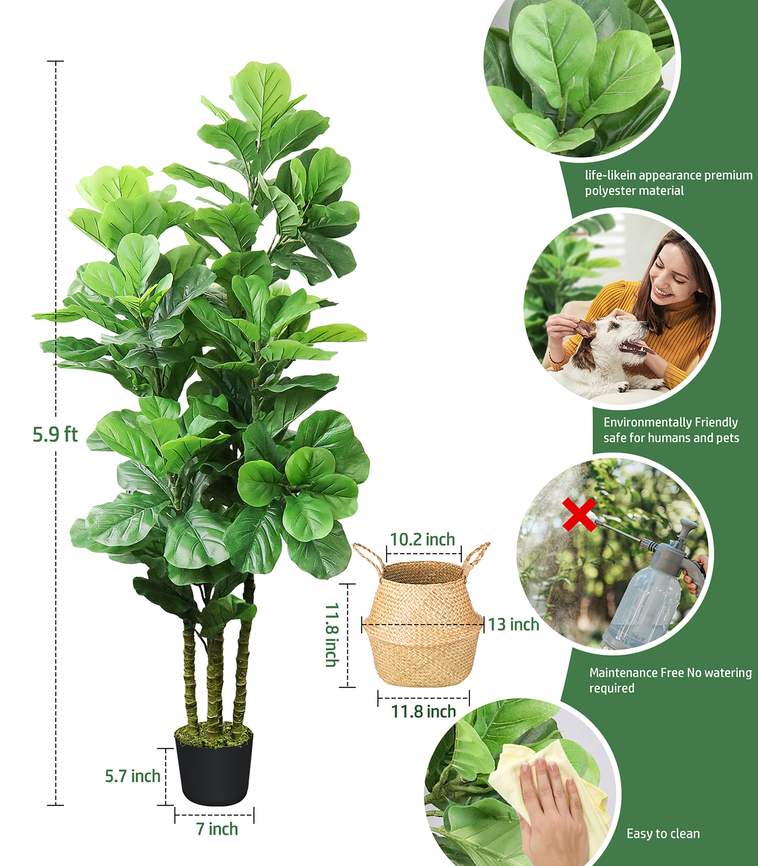 HomLux A29-TAT Artificial-Plants-Trees - View #4