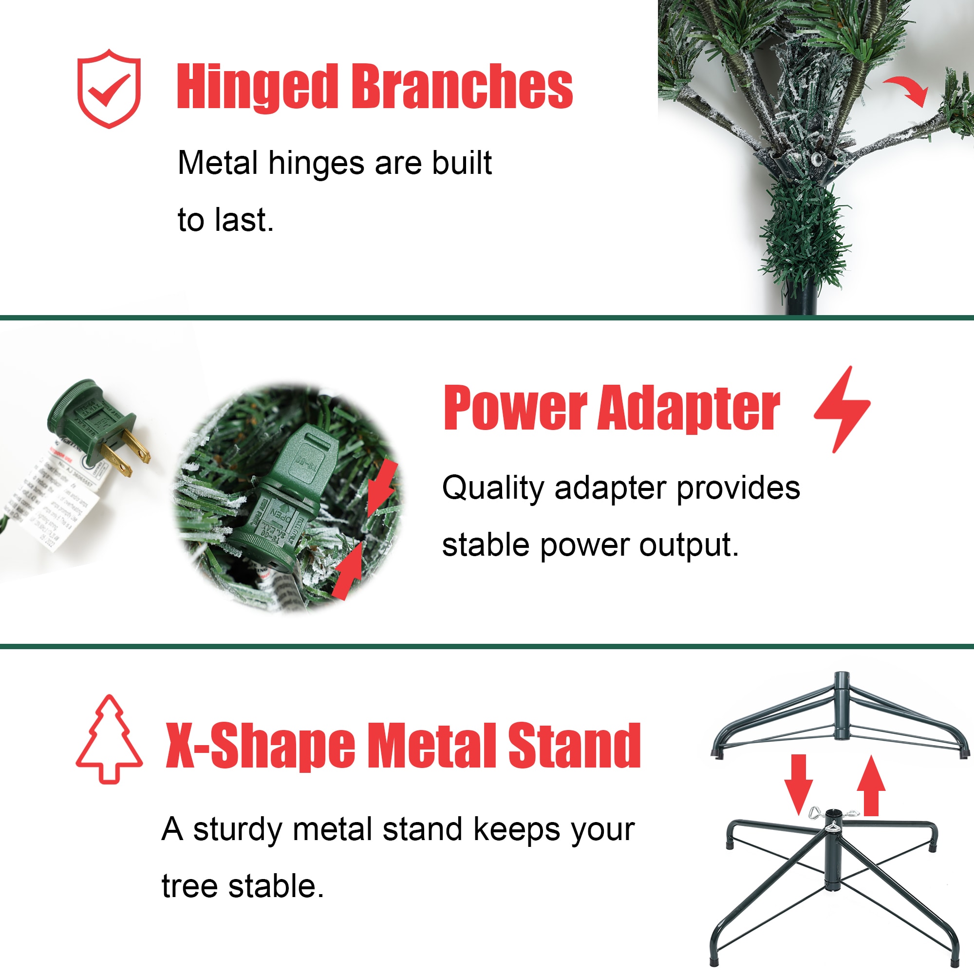 5ft White Flocked Fir Artificial Christmas Tree with LED Lights