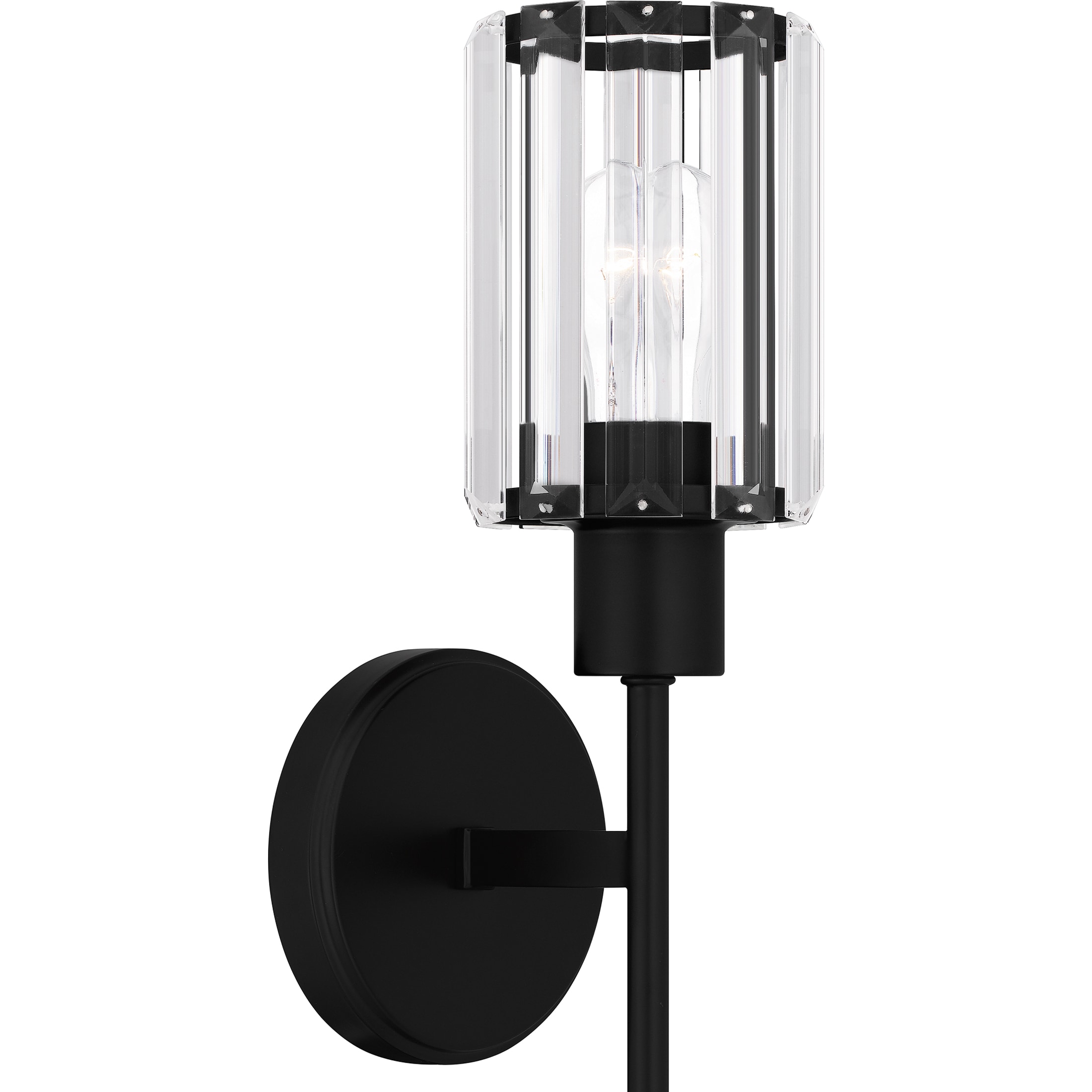 Matte Black Crystal Glass Dimmable Electric Wall Sconce