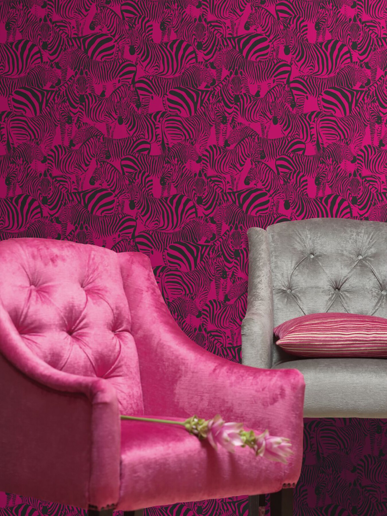 Origin Jemima Pink Zebra Wallpaper at Lowes.com