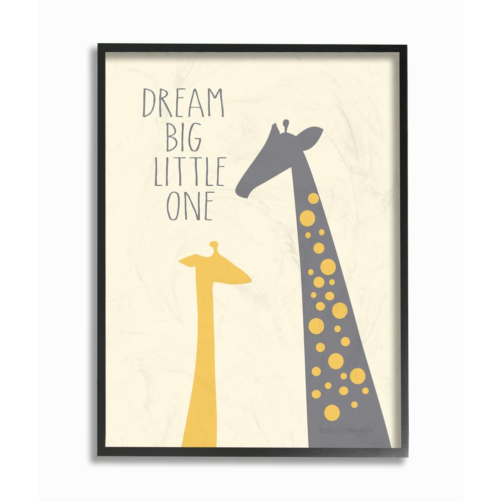 10 x 1.5 x 24 Stupell Home Décor Dream Big Little One Giraffe Stretched Canvas Wall Art Proudly Made in USA