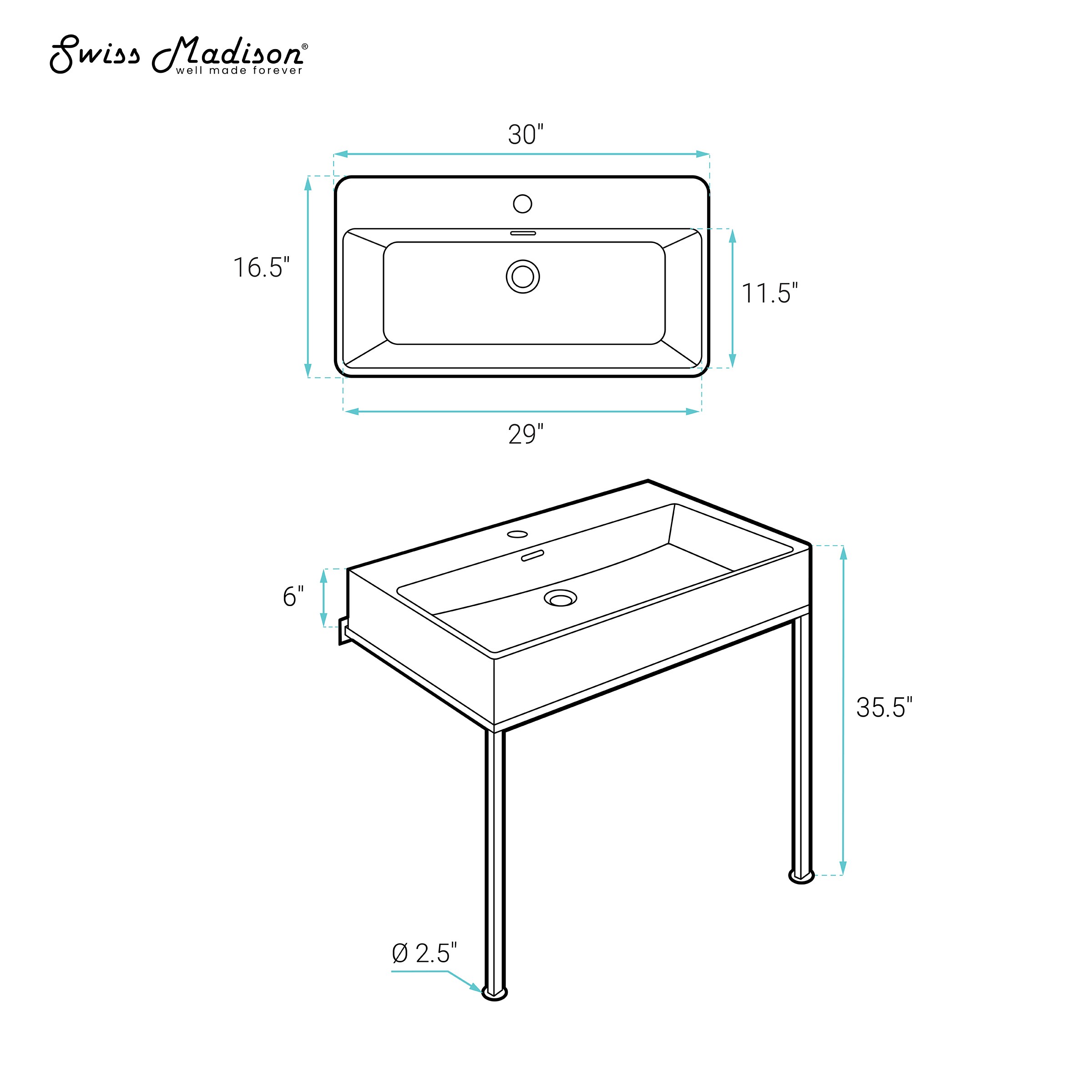 Swiss Madison SM-25-CSBAS13GB Console-Sinks - View #7
