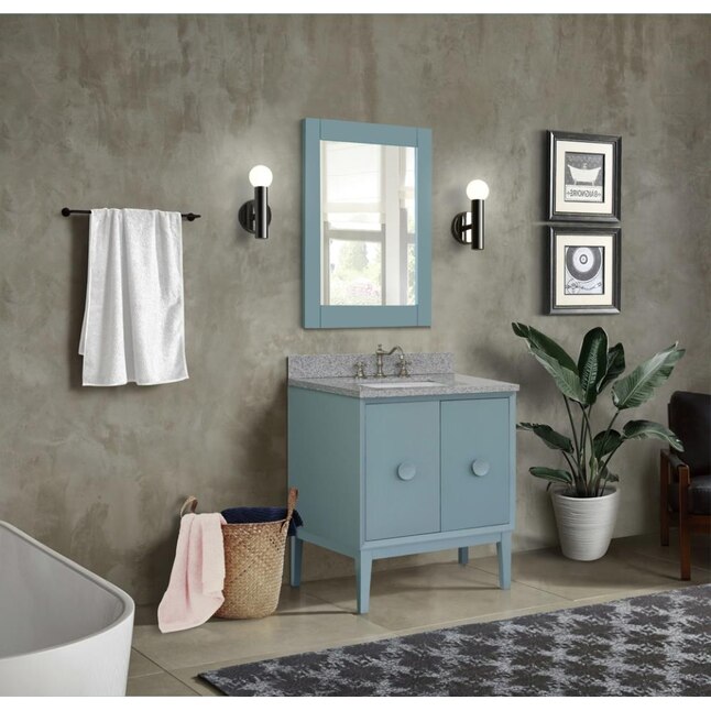 Bellaterra Home LV0400-AB Single Vanity- Cab only 30-in Aqua Blue Bellaterra Home LV0400-AB Single Vanity- Cab only 30-in Aqua Blue
