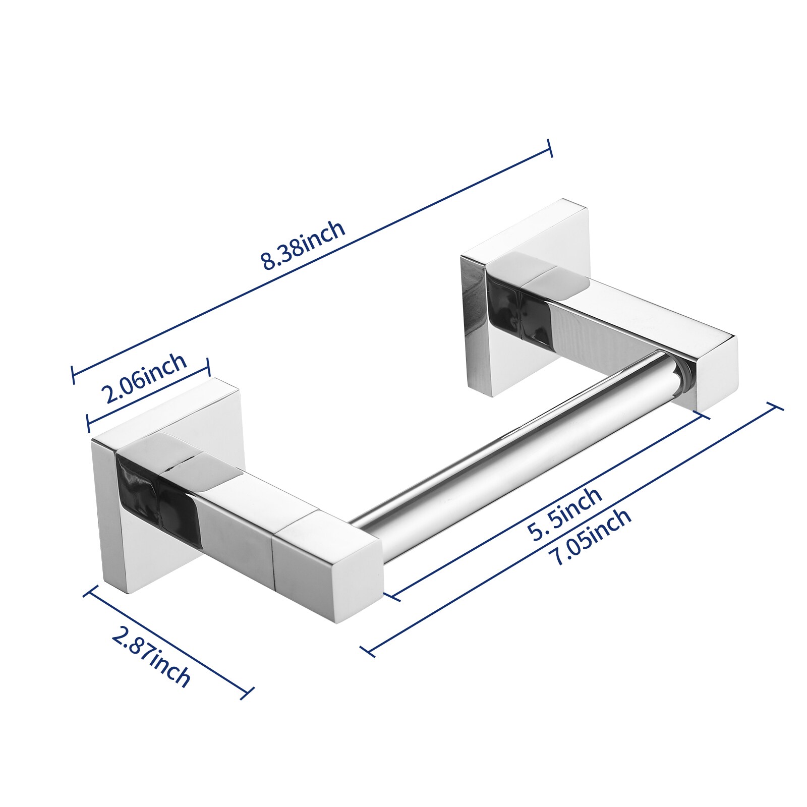 Polished Chrome Wall Mounted Double Post Toilet Paper Holder