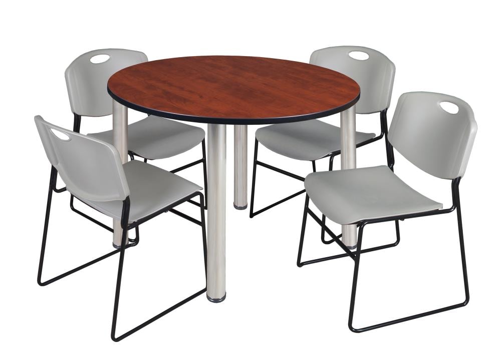 Regency TB48RNDCHBPCM44GY Breakroom Red 4-Person Training Table (48-in W x 29-in H)