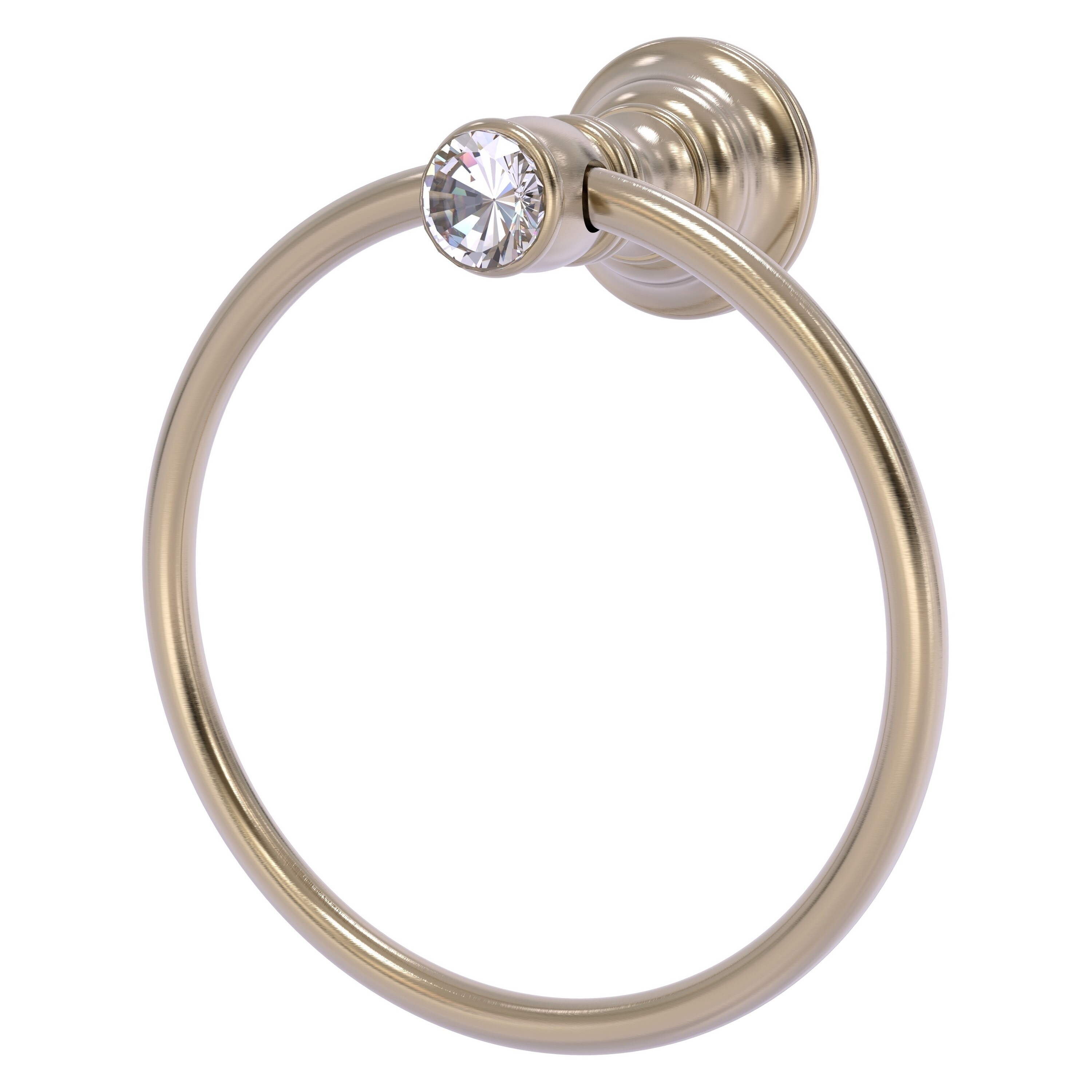Allied Brass CC-16-PEW Carolina Crystal Antique Pewter Wall mount Single Towel Ring