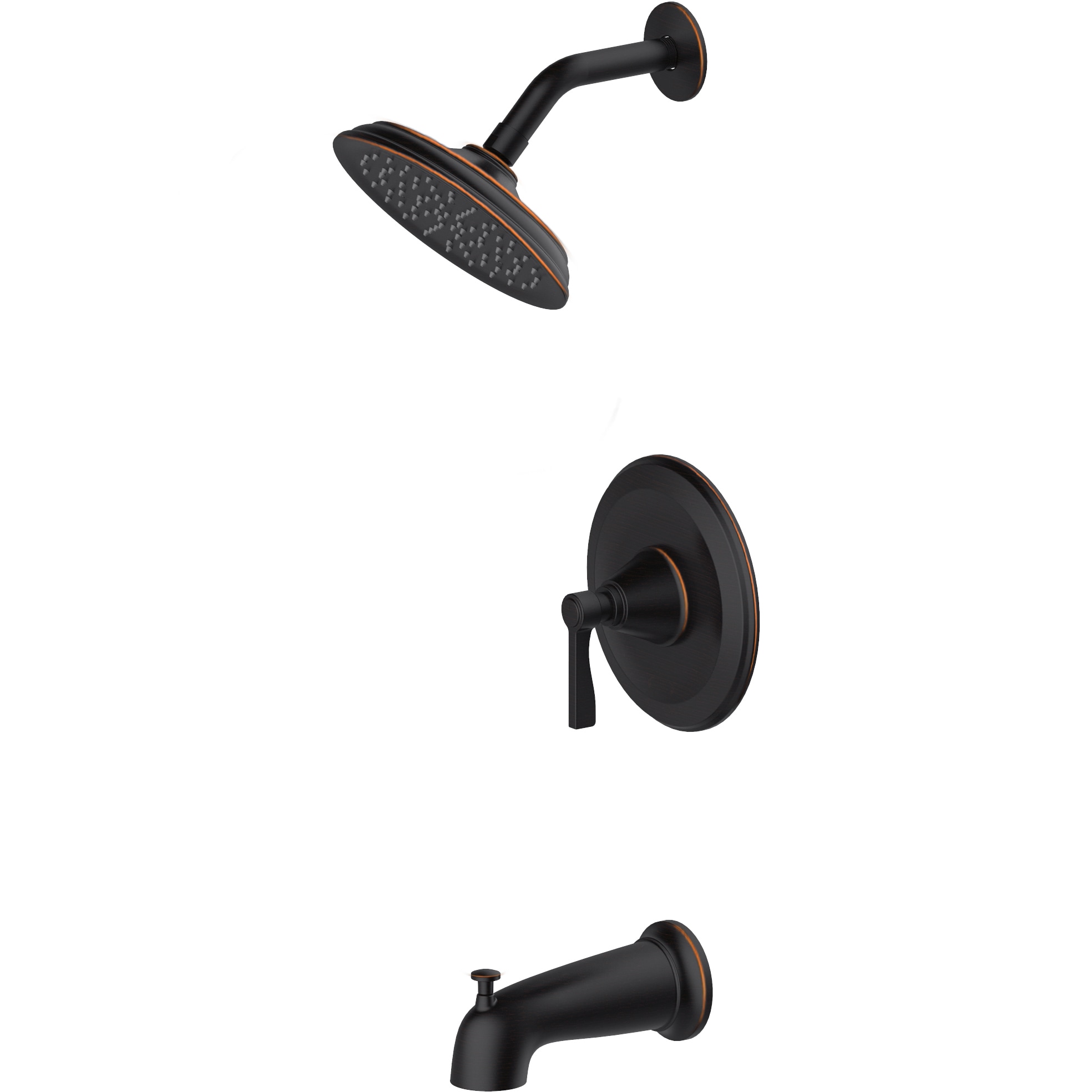 allen + roth Townley Oil Rubbed Bronze 1-handle Single Function Round Bathtub and Shower Faucet Valve Included