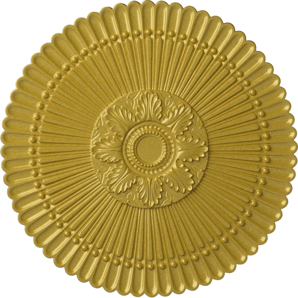 Ekena Millwork CM30NERGS Nexus 30-in W x 30-in L Painted Rich Gold Polyurethane Whole Ceiling Medallion