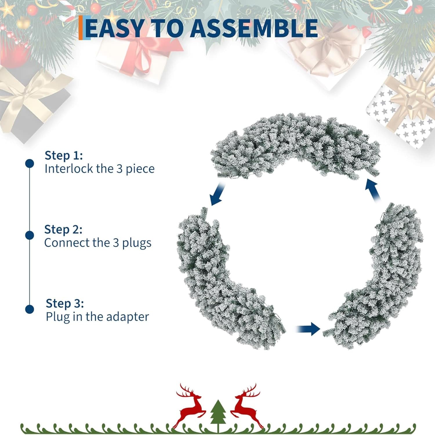 Qeetex LSACW-QH-35HWUTBD Artificial-Christmas-Wreaths - View #6