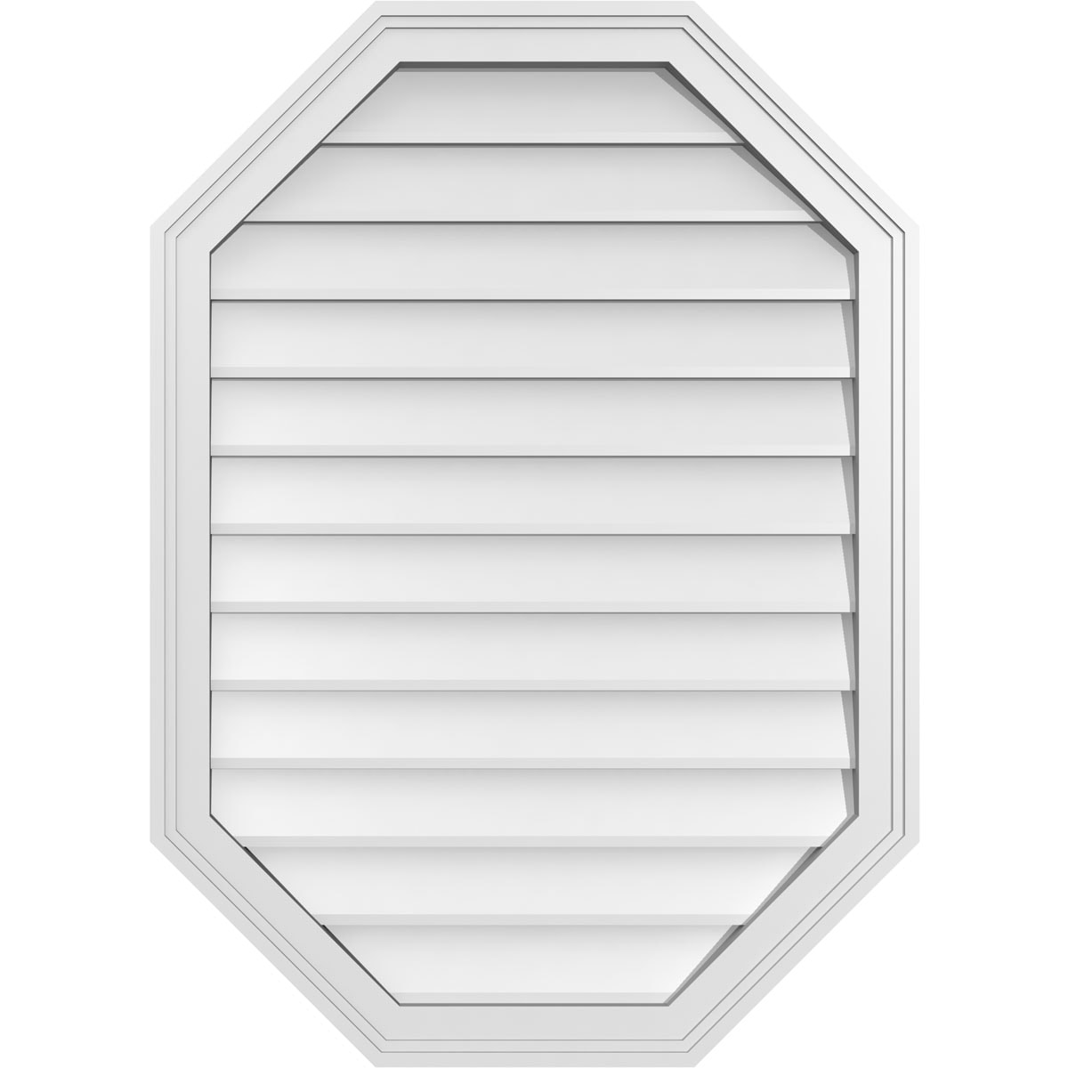 Ekena Millwork GVPOV26X3602SN 26-Inches x 36-Inches Off-white Octagon PVC Gable Louver Vent