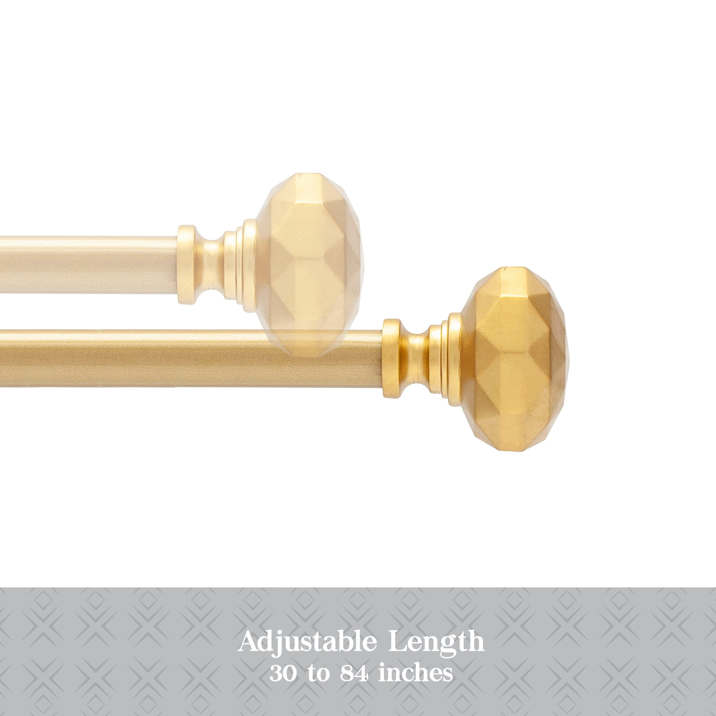 Kenney Jade Burnished Brass Steel Single Curtain Rod with Finials in ...