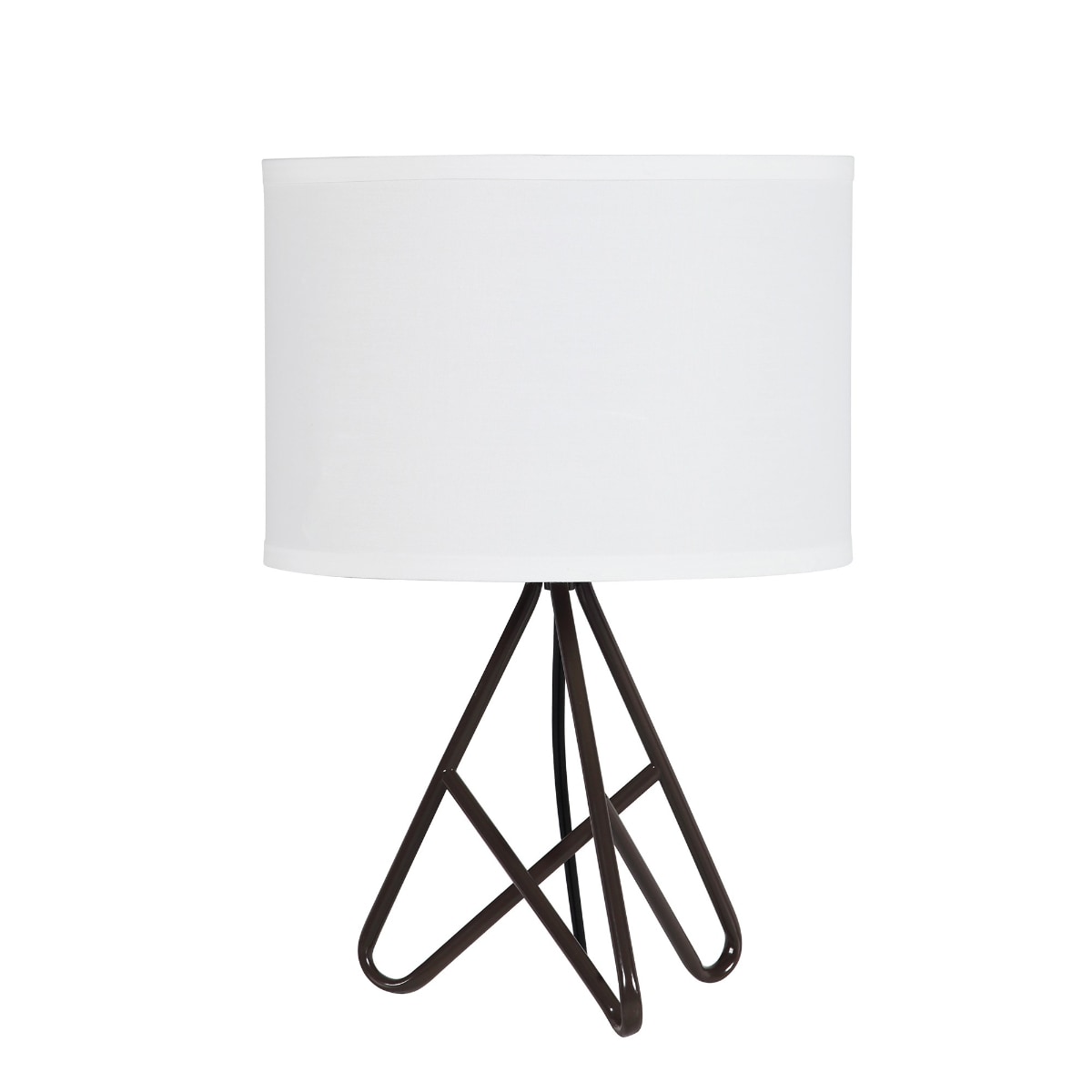 HomeRoots 4000468604 17.5-in White Tripod Table Lamp with Fabric Shade