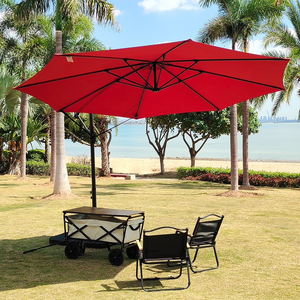 Sunrinx 12-ft Cantilever Patio Umbrella In The Patio Umbrellas ...