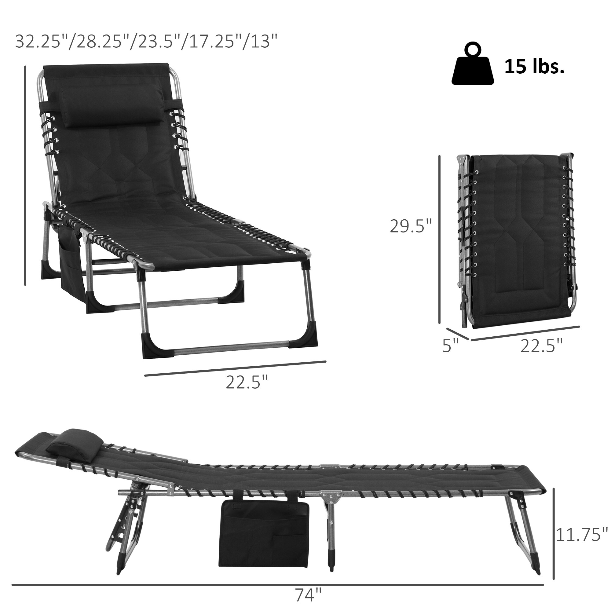 Outsunny 84B-841BK Patio-Chairs - View #3