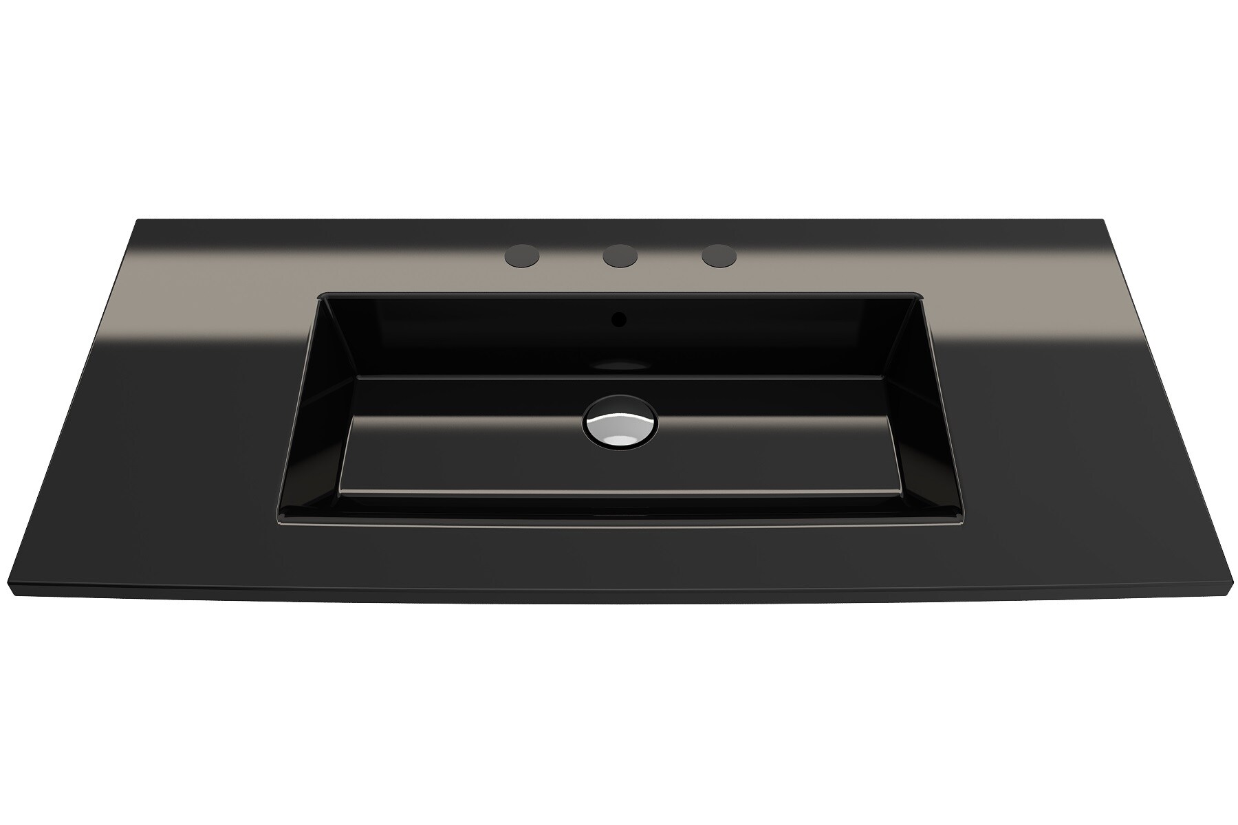 BOCCHI 1105-005-0127 Fire Clay 19-in Wall-mount Rectangular Modern Black Bathroom Sink