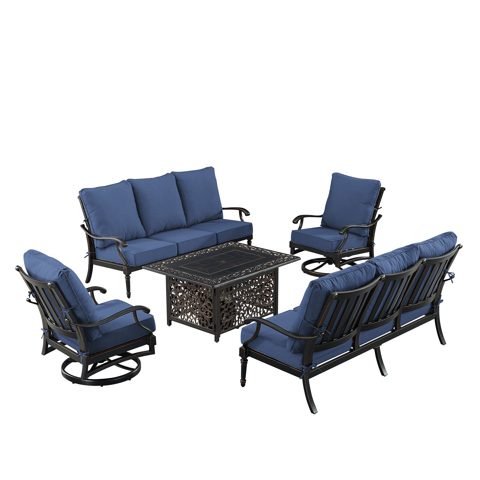 Oakland Living SHAO2SF2CHCABOSBLCUA Patio-Conversation-Sets - View #4
