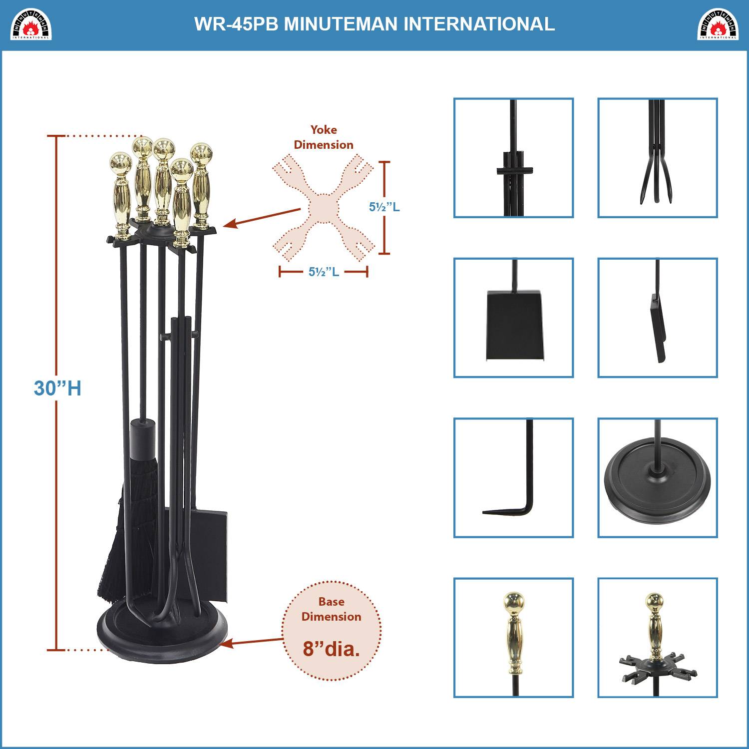 Minuteman International WR-45PB Fireplace-Tools - View #3