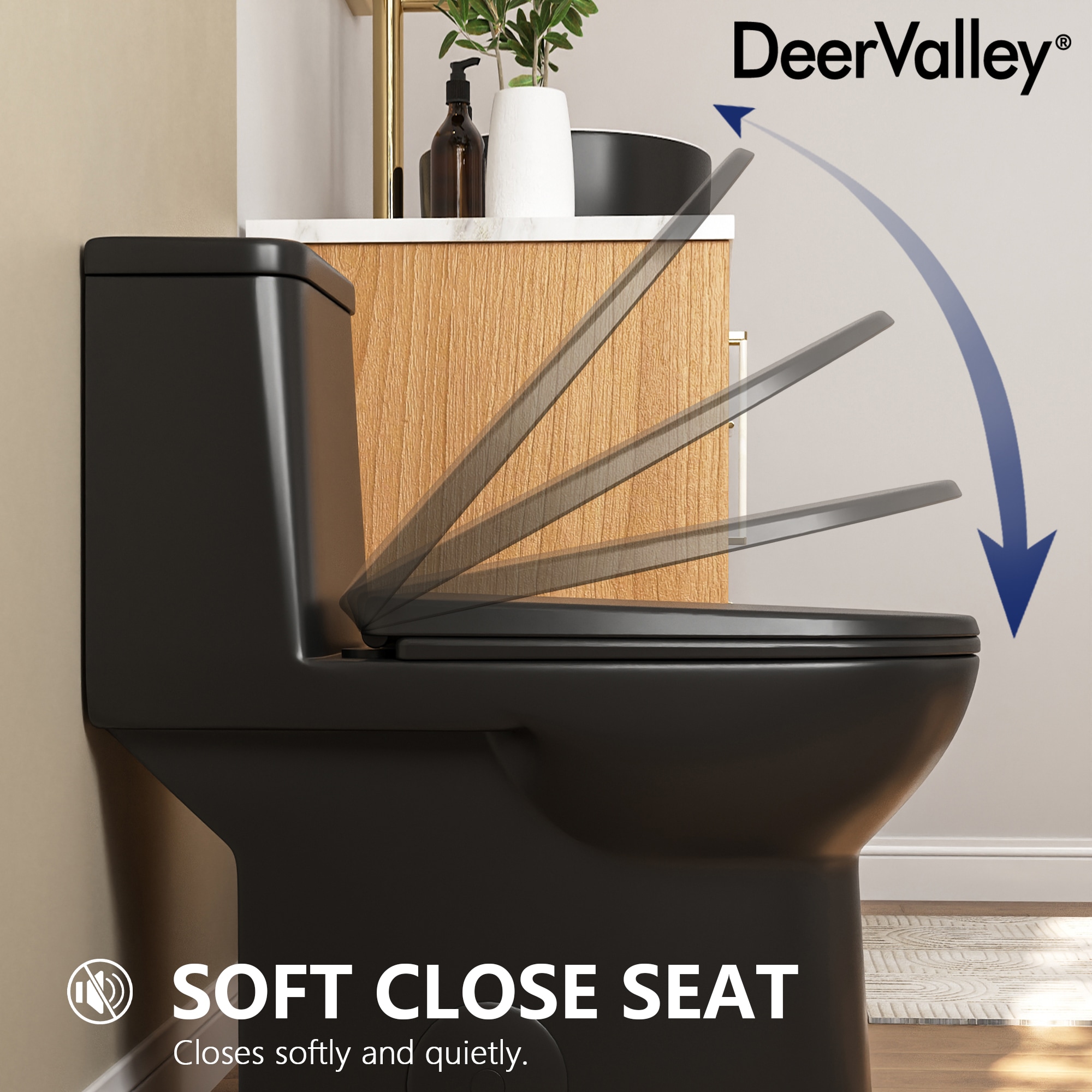 Black Elongated One-Piece High Efficiency Dual Flush Toilet