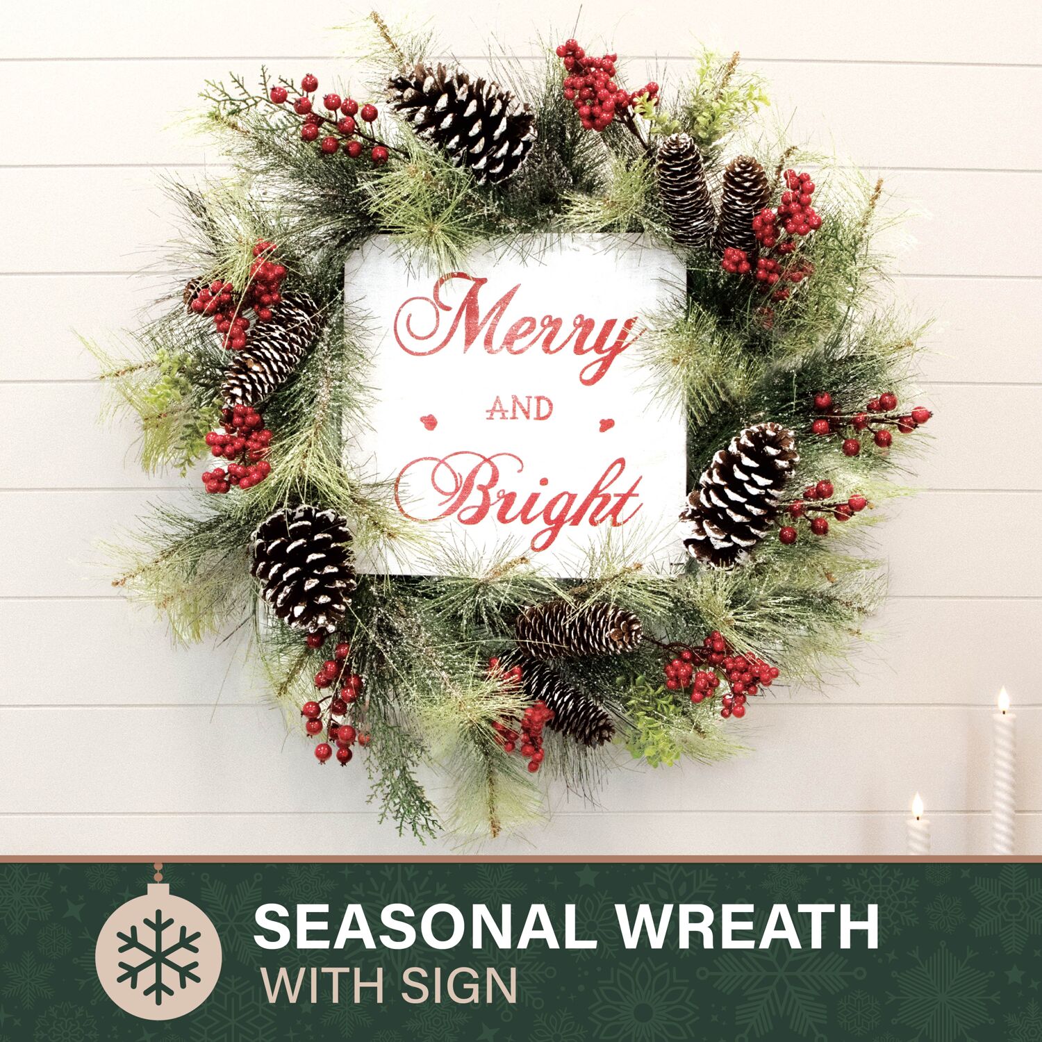 Fraser Hill Farm FF026CHWR001-0GR Artificial-Christmas-Wreaths - View #3