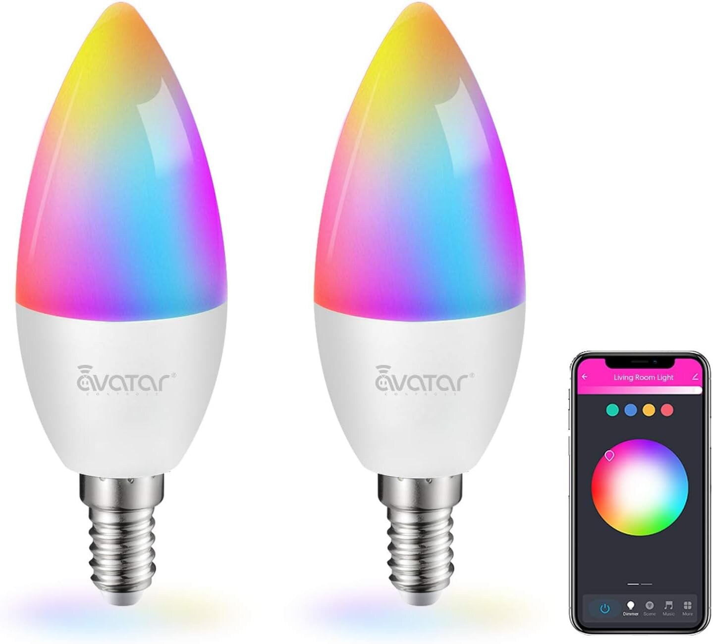 Avatar Controls 80-Watt Equivalent BR30 Dimmable RGBW Smart LED Light Bulb ALB201W
