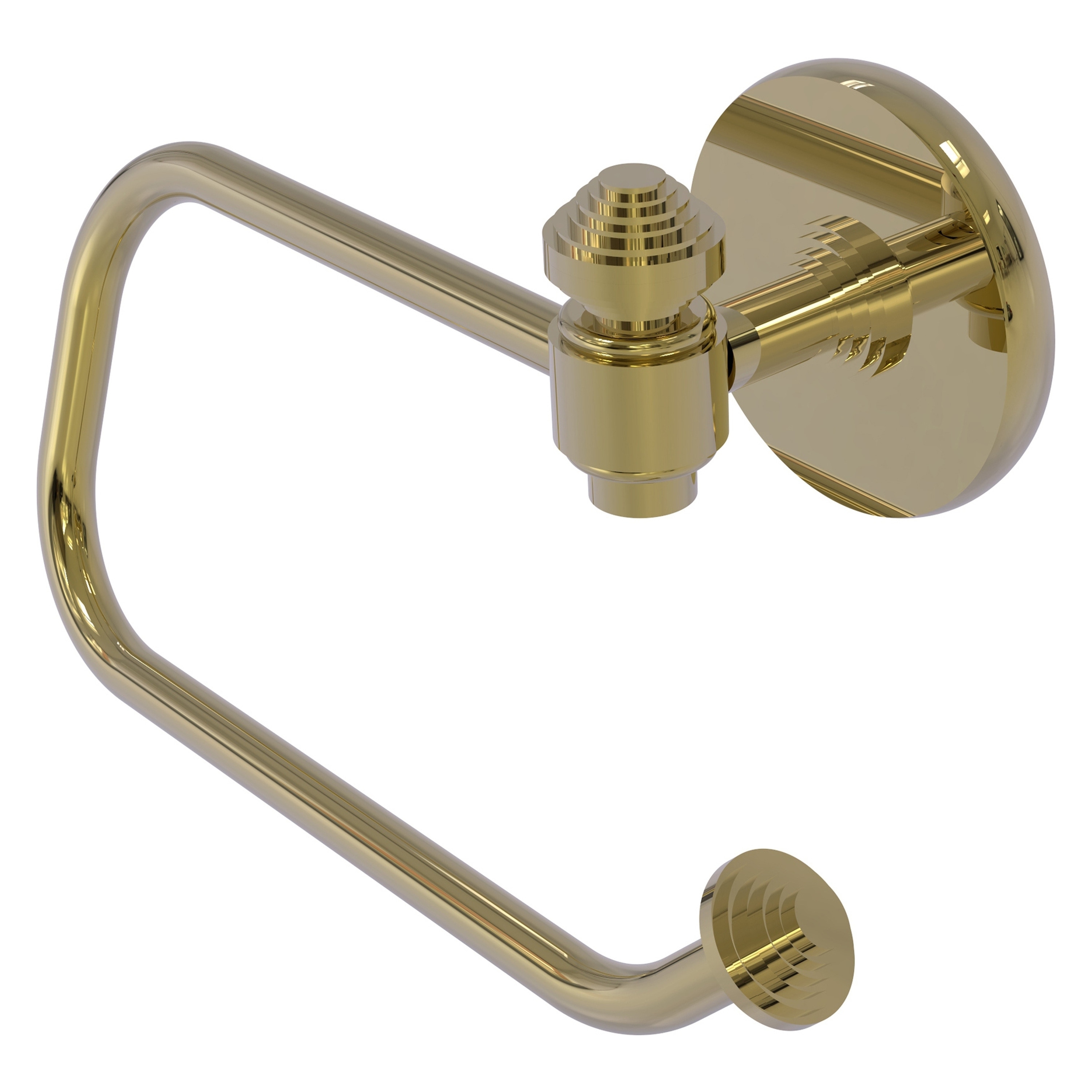 Allied Brass SB-24E-UNL Southbeach Unlacquered Brass Wall mount Single post Toilet Paper Holder 1 -Rolls with Storage