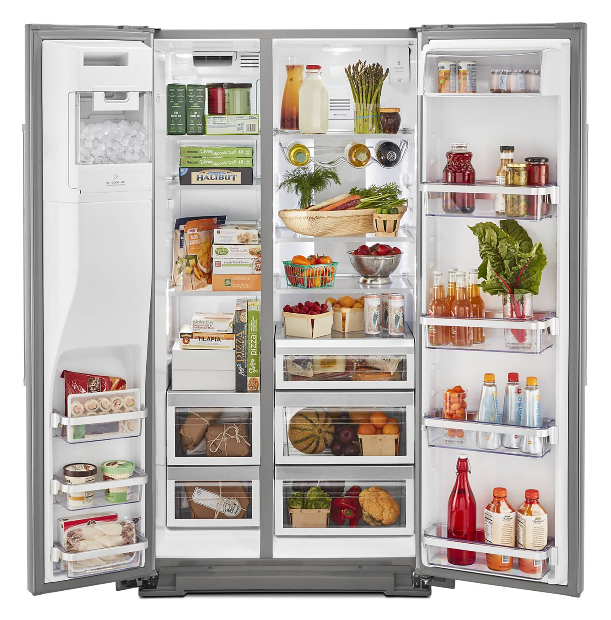 GE 21.8-cu ft Counter-depth Side-by-Side Refrigerator with Ice