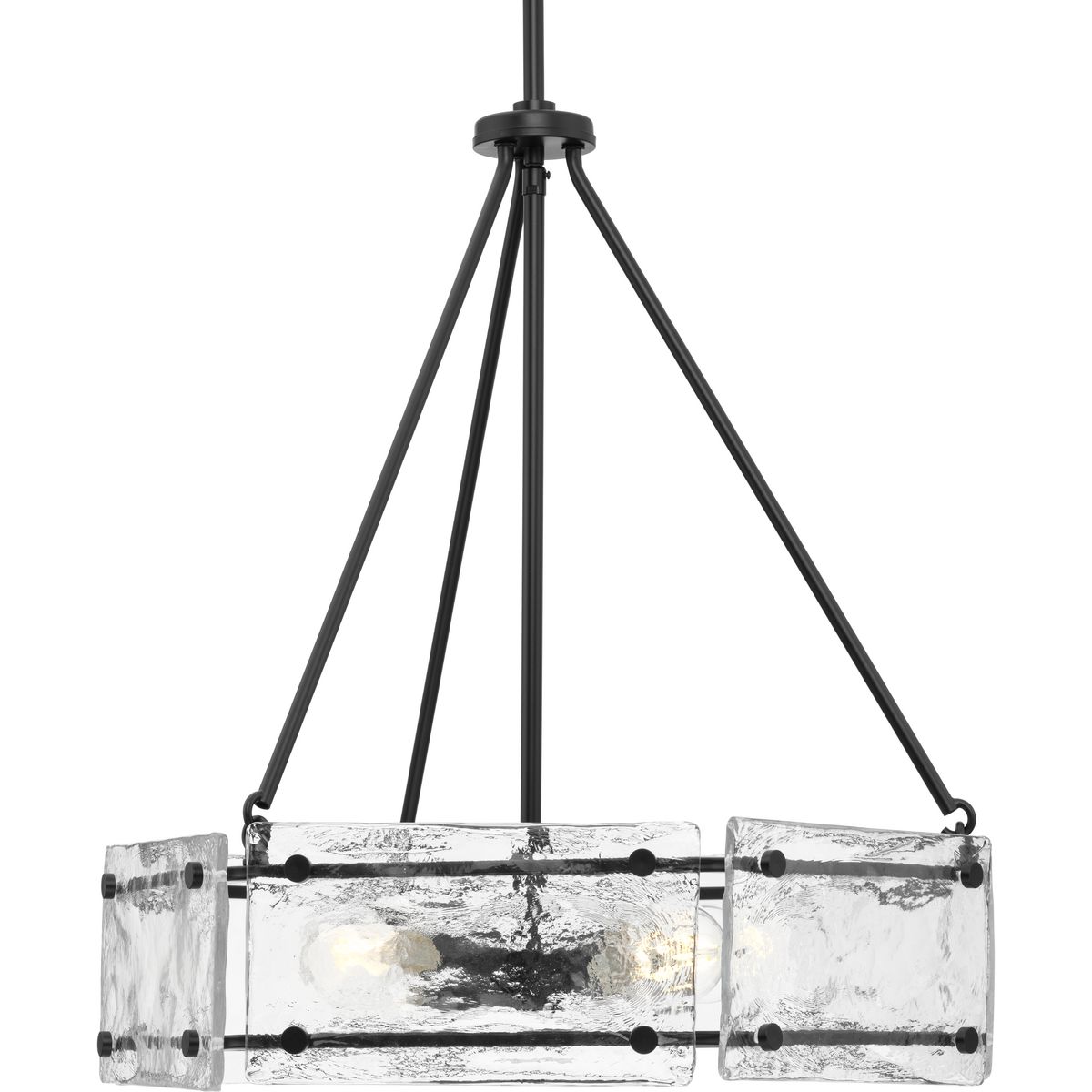 Progress Lighting Rivera 6-Light Matte Black Craftsman Chandelier