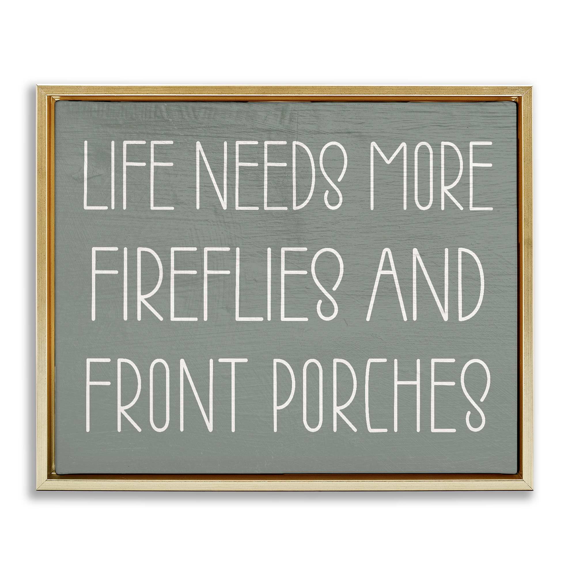 Stupell Industries BT-160-FFG-24X30 Fireflies and Front Porches Gold Framed Floater Canvas Wall Art By Lil' Rue 31 x 25
