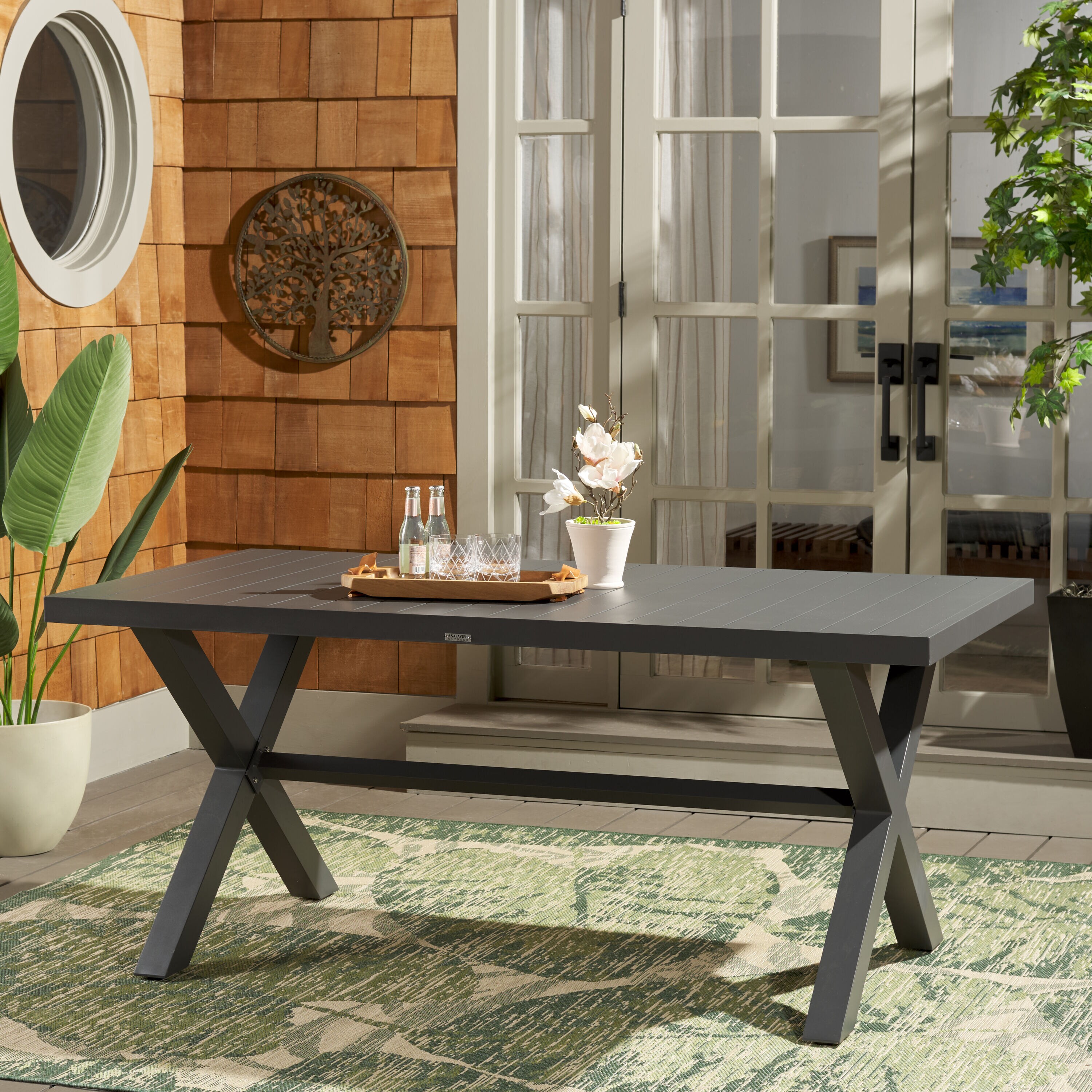 Safavieh Core Dining Table / Grey in the Patio Tables department at ...