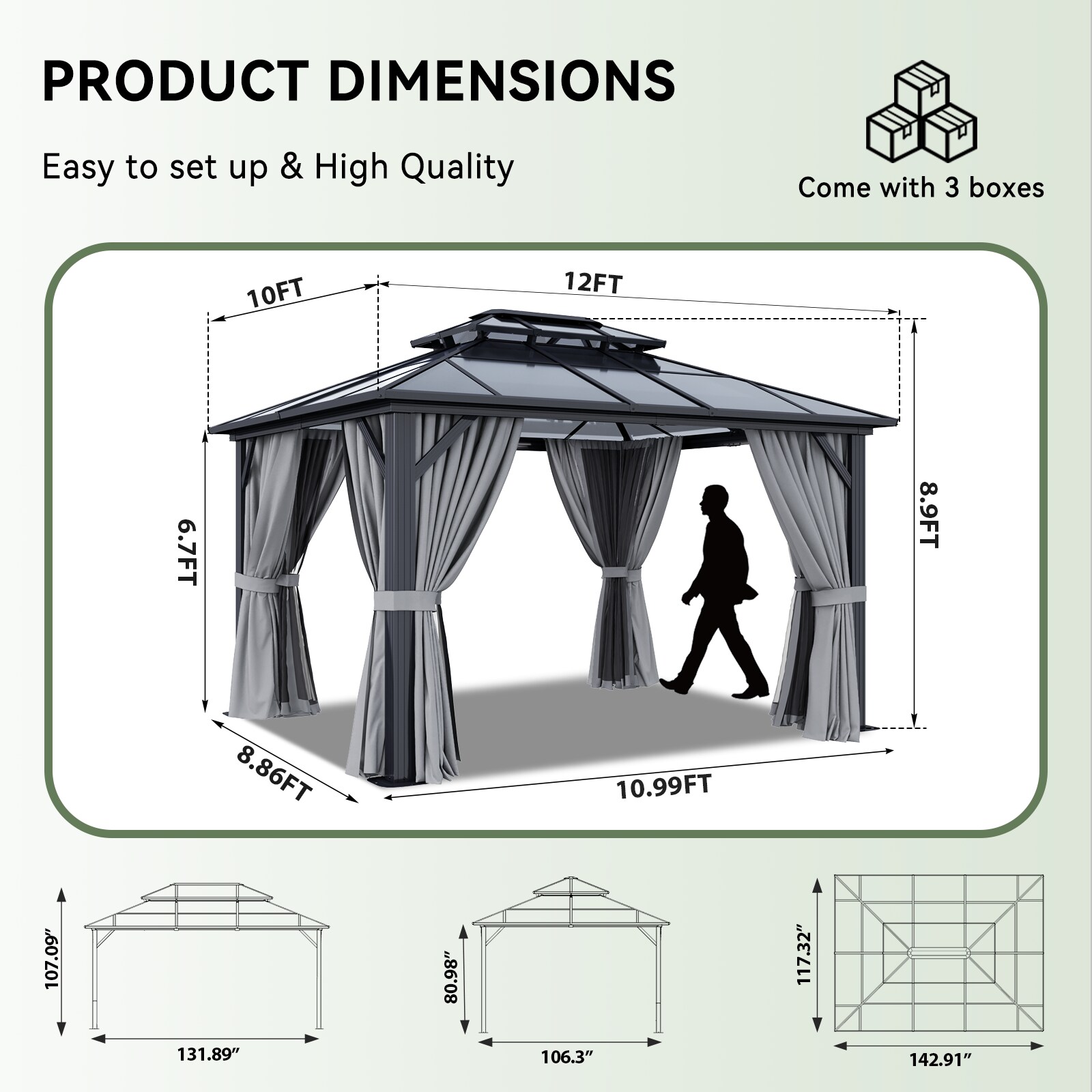AOXUN AX-410G11 Wood-Resin-Gazebos - View #6