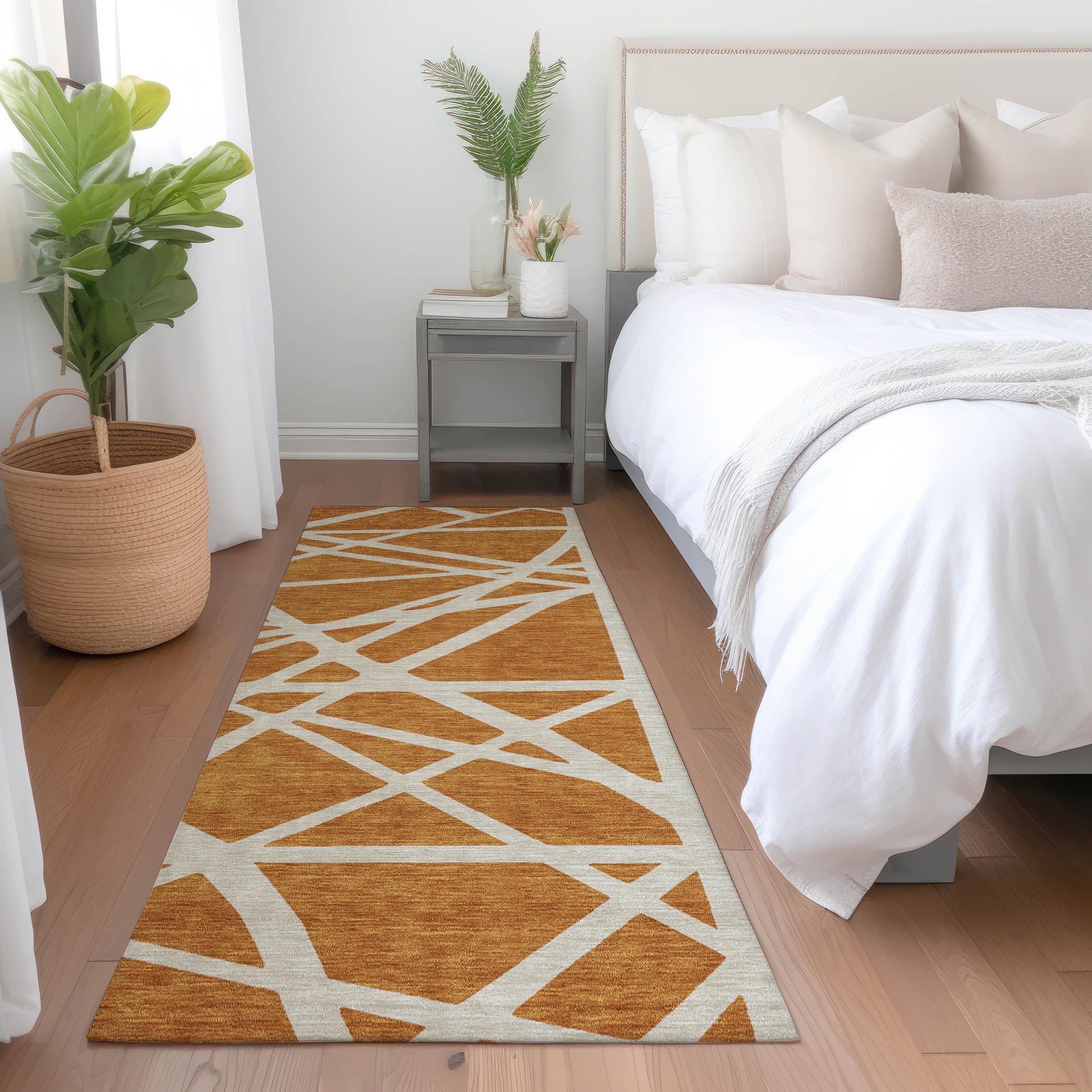 Addison Rugs ACN1040CP2X8 Chantille ACN1040CP 2 x 7 (ft) Polyester Copper Rectangular Indoor/Outdoor Geometric Machine washable Runner rug