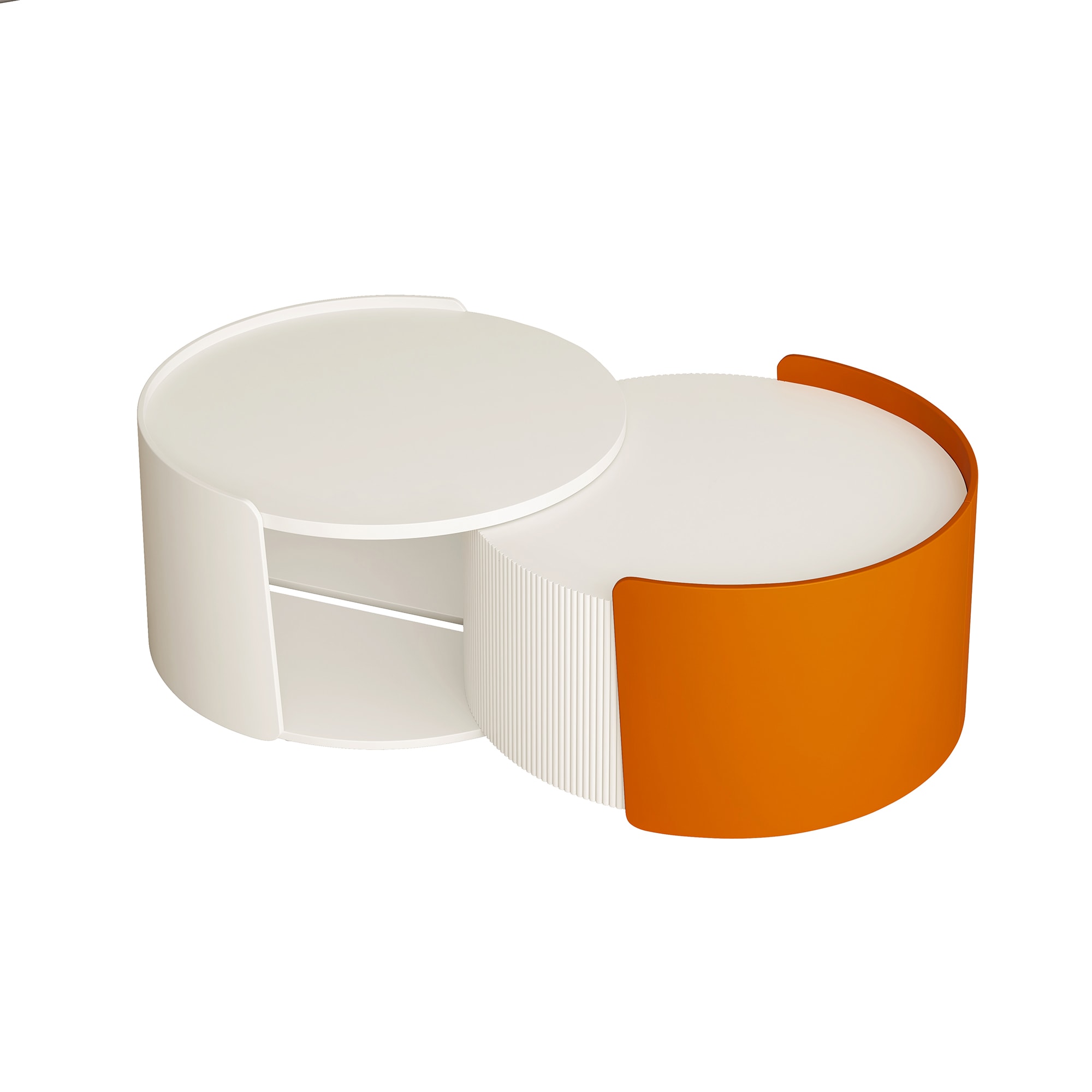 SINOFURN SYB930044WT White MDF Modern Coffee Table with Storage