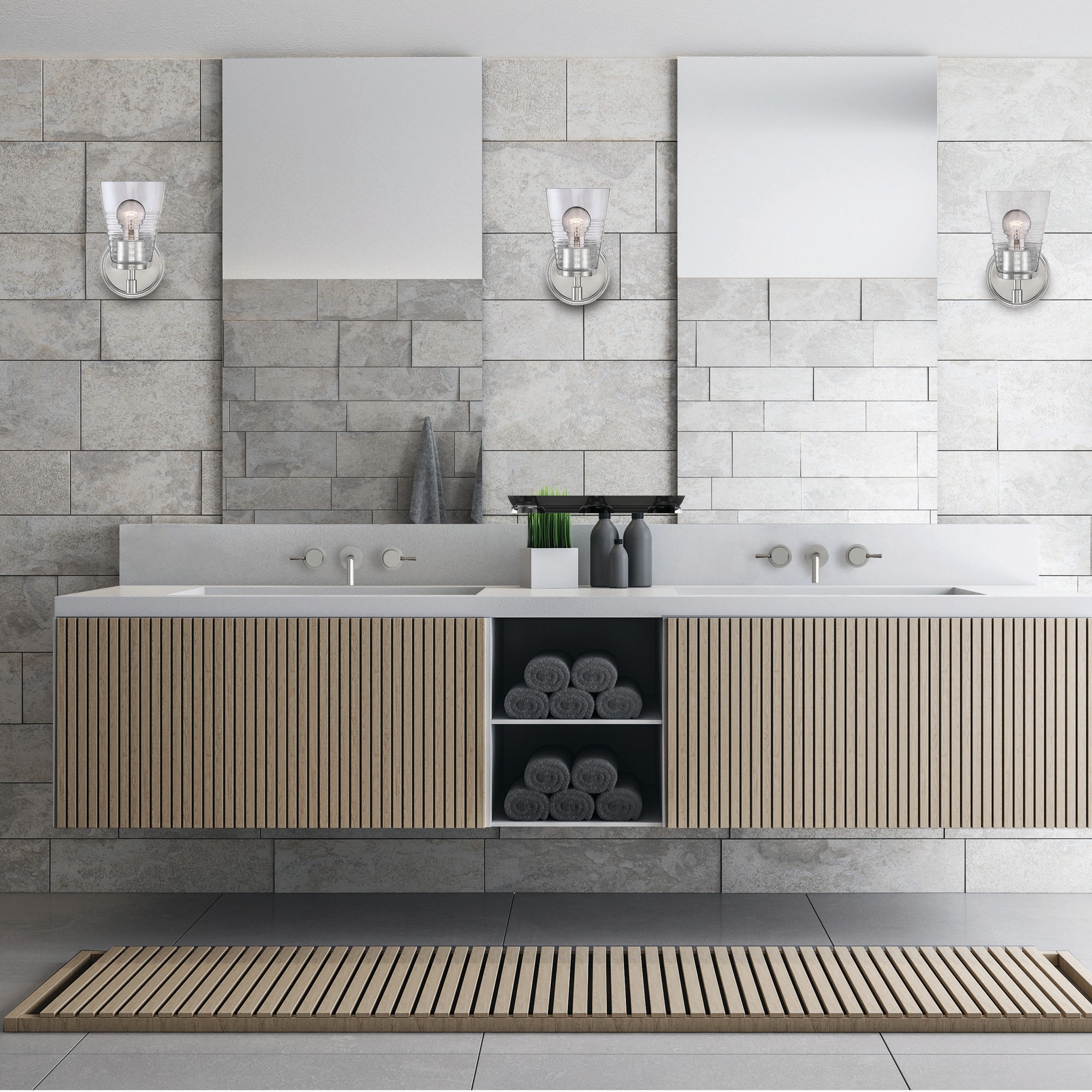 Designers Fountain D230M-1B-PN Ingo 5-in 1 -Light Brushed Nickel Modern/contemporary Vanity light