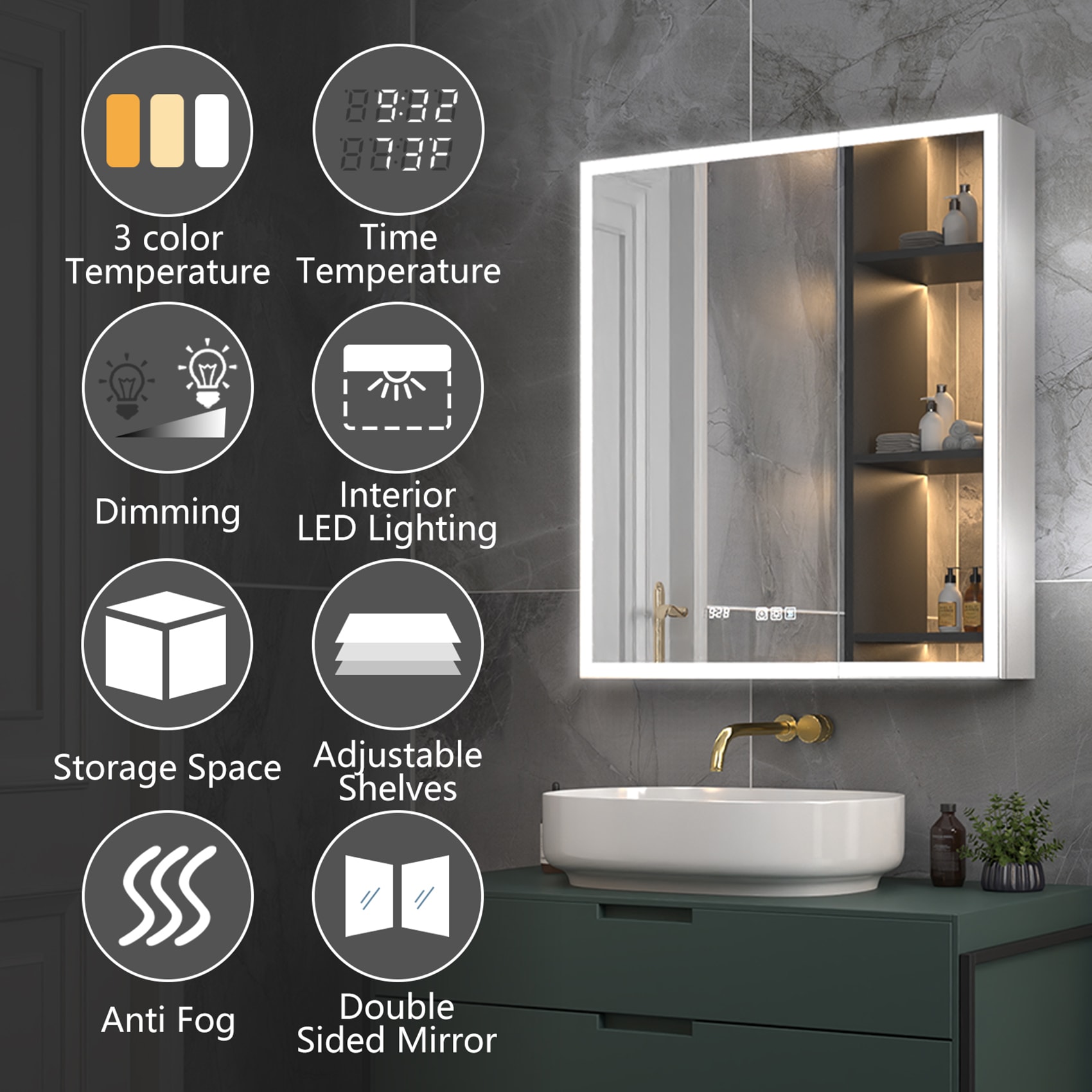 ExBrite EXMC2830V8DX Bathroom-Medicine-Cabinets - View #4