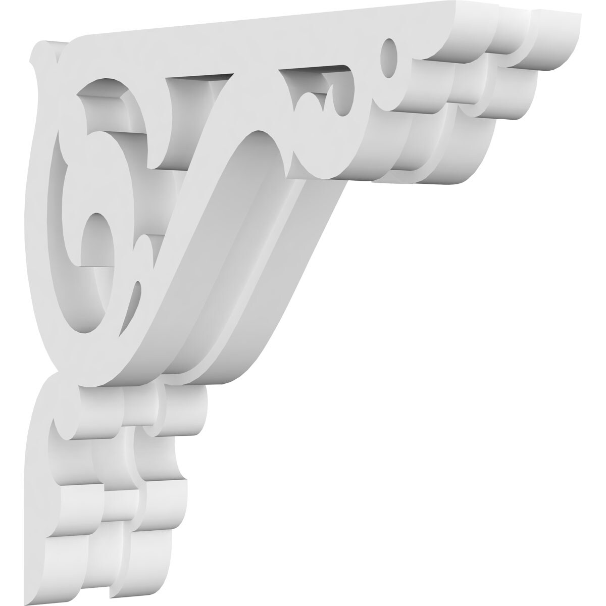 Ekena Millwork CORP01X06X06AE 1.875-in x 6-in x 6-in Amber Unfinished White PVC Paintable Corbel