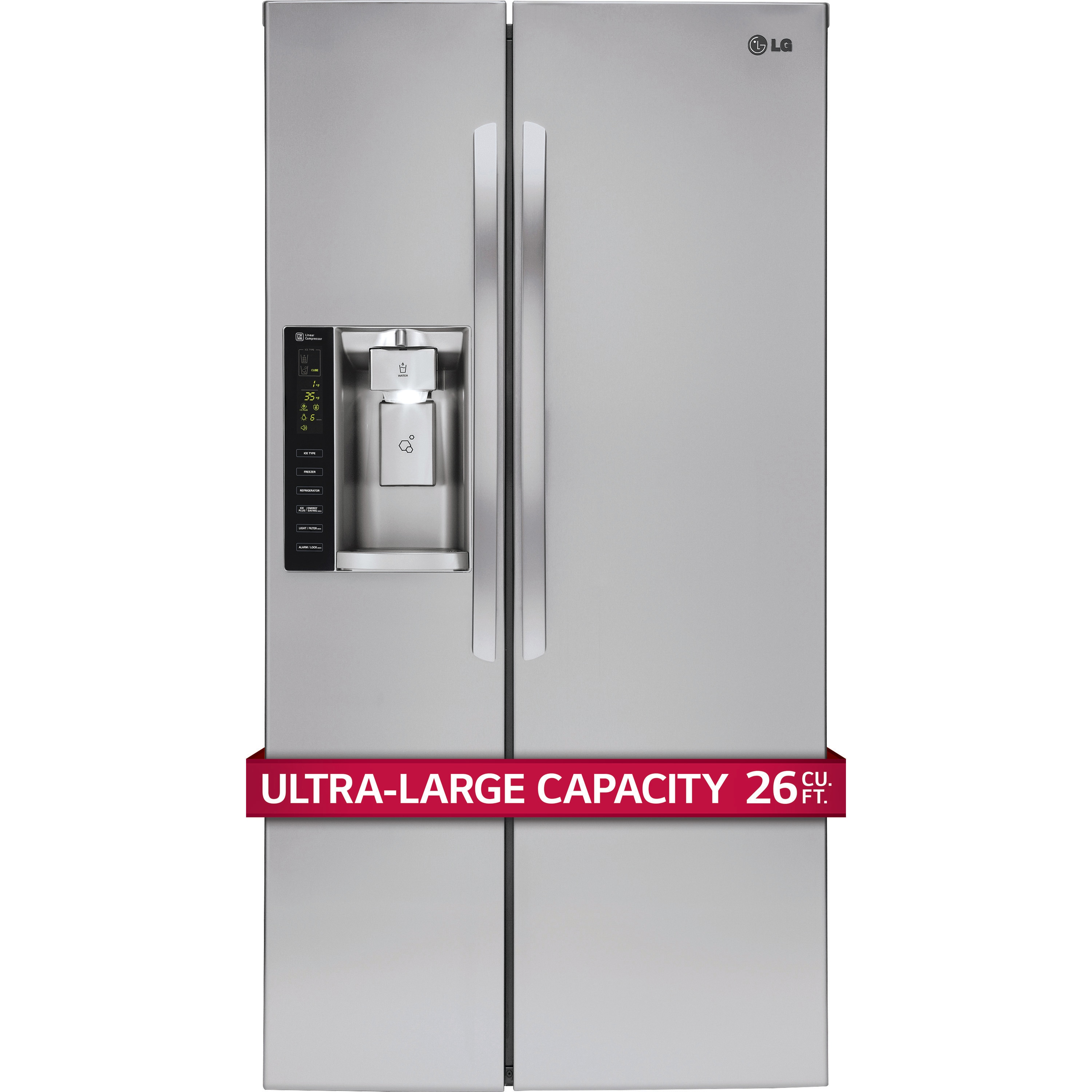 LG 26.2-cu ft Side-by-Side Refrigerator with Ice Maker (Stainless