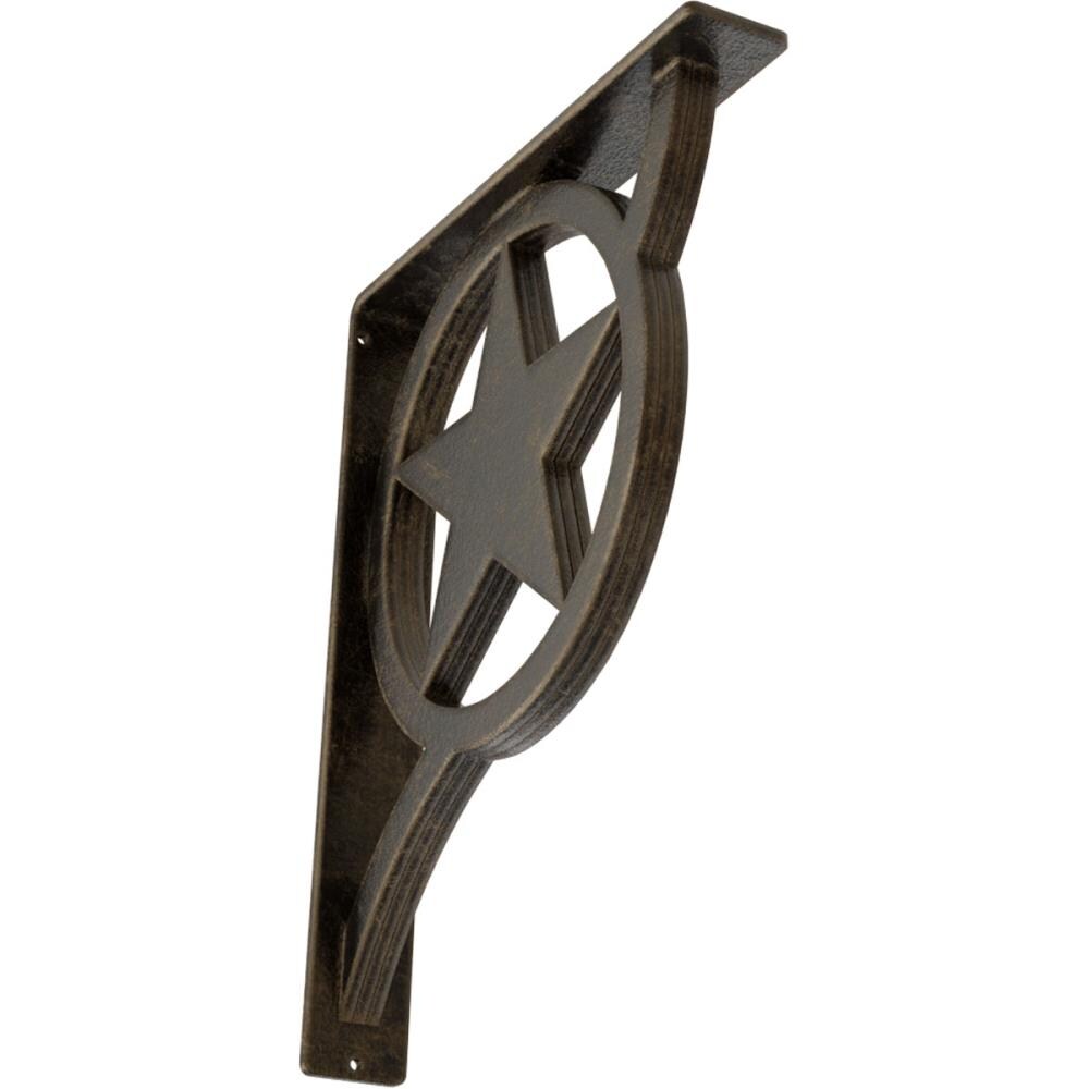 Ekena Millwork BKTM02X12X15TAUAPG Austin 12-in x 2-in x 15-in Antique gold Wrought iron Mounting bracket