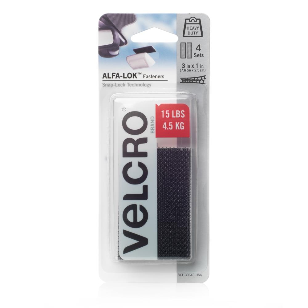 VELCRO ALFA-LOK 3 in. x 1 in. Strips in Black (4-Sets per Pack)  VEL-30643-USA - The Home Depot